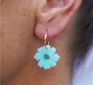 Hagen & Co Wildflowers Earrings Aqua