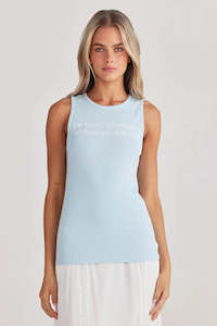 Talisman Lovers Ribbed Tank Sky Blue