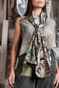 Circular by M. A. Dainty Car Camo Silk Scarf