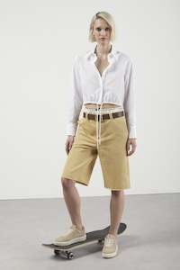 Otto D'Ame Linen Blend Bermuda Shorts Beige