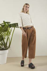 Otto D'Ame Linen Cotton Blend Pant Cinnamon