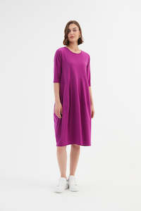 Tirelli: Tirelli Diagonal Seam Dress Fuchsia