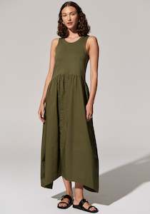 POL Toya Tank Dress Khaki