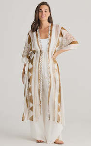 Holiday Asta Long Kaftan Tribal Taupe