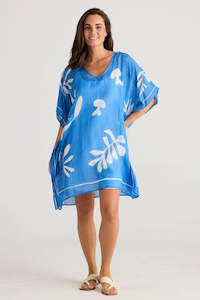 Clothing: Holiday Oceanside Kaftan Blue Passion Flower