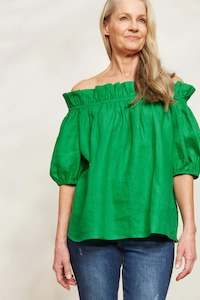 Kip Co: Eb & Ive Halcyon Ruched Top Emerald