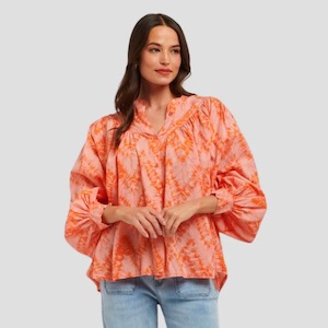 Italian Star: Italian Star Sybil Shirt Blot Print Orange OS