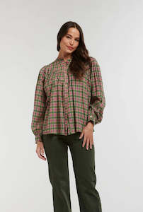 Italian Star: Italian Star Sybil Shirt Check Print Green OS