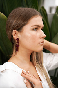 Hagen + Co Juno Earrings Merlot