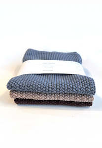 Ecovask 'lite' 3 pack cloths - Denim Chocolate