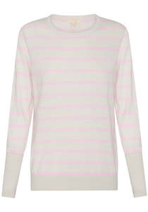 POL Liora Cashmere Blend Knit Pink/Pebble Stripe