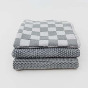 Ecovask: Ecovask 3 pack cloths Steel Chequer