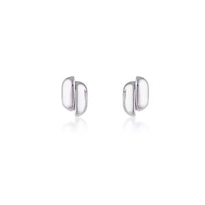 Linda Tahija: Linda Tahija Profile Stud Earrings Silver