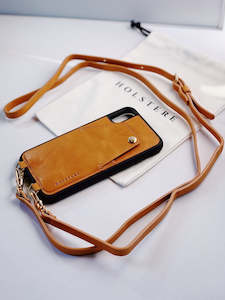 Holstere: Holstere Tan London iphone pouch with gold hardware