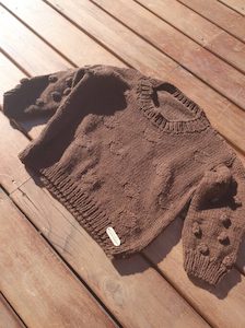 Chocolate Bobble Sleeve Sweater – Size 1 year