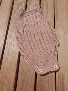 Handknit Romper – Fawn – 3 to 6 months