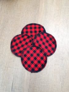 Reusable Breastpads – Red Tartan Cotton – 2 pair