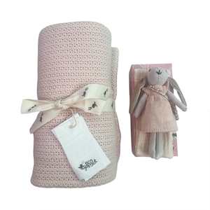 Gift Box : Organic Cot Blanket & Ella Mini Bunny