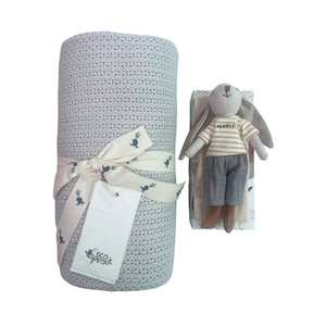 Gift Box : Organic Cot Blanket & Louis Mini Bunny