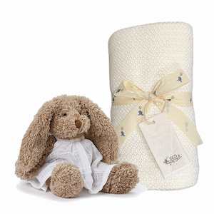 Gift Box : Baby Honey Bunny Natural & Organic Blanket