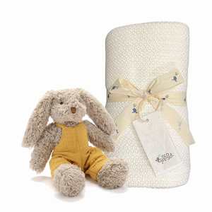 Gift Box: Baby Honey Bunny Mustard & Organic Blanket