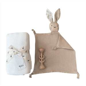 Gift Box : Natural Cot Blanket & Oat Bunny Comforter