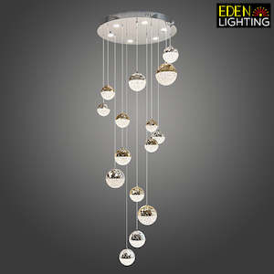 Electric light fittings: LED Pendant light Modern Chrome 9321-600mm