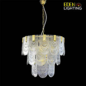 Electric light fittings: Modern Chandelier Brass color9268-600mm