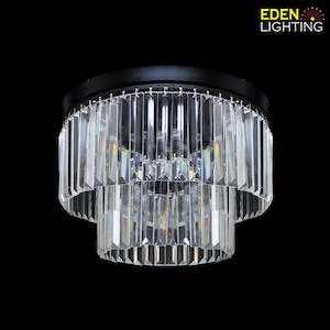 Electric light fittings: Ceiling Chandelier Black 400mm 9263