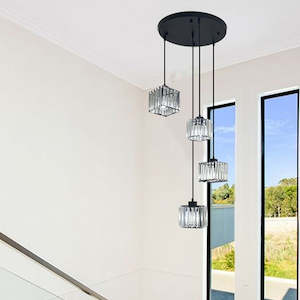 Pendant light Black Plate 400 with X shades