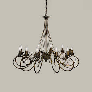 Electric light fittings: Chandelier Brown 9333-12P