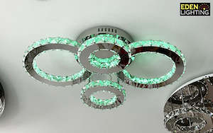 Ceiling light RGB changing color Chrome Modern0602