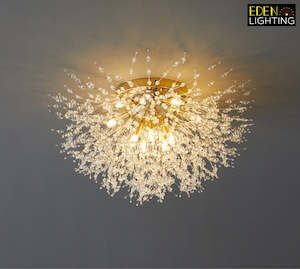 Electric light fittings: Ceiling light Crystals Gold 1058