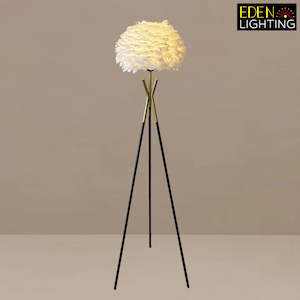 Electric light fittings: Floor lamp Brass color black F9015