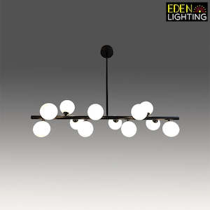 Pendant light Opel glass Black 2870-1