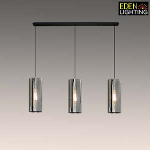 Smoke glass Pendant Light  Black Bar 7279