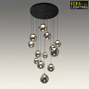 Pendant light Color change Smoke glass Black 3187-13