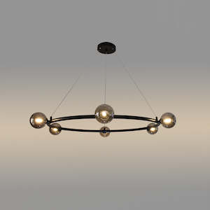 Pendant light Smoke glass Black 6023