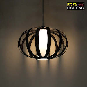 Electric light fittings: Lamp shade Black wooden 8030-400mm