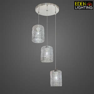 Electric light fittings: Pendant light Metal Silver plate-300 with 9200