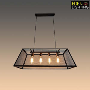 Iron Pendant Light Black 9726-4