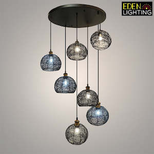 Electric light fittings: Pendant light Black Sun18-600 with 9201