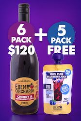 Fruit juices, single strength or concentrated: 6 x 750ml Cherry & Boysenberry + 100ml Freebies