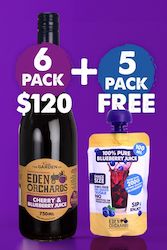 Fruit juices, single strength or concentrated: 6 x 750ml Cherry & Blueberry + 100ml Freebies