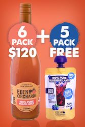 Fruit juices, single strength or concentrated: 6 x 750ml Pure Peach + 100ml Freebies