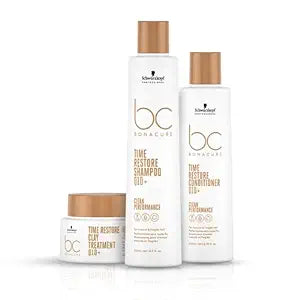 Bc Bonacure: Schwarzkopf Professional New Bonacure Q10+ Time Restore Range Shampoo, Conditioner & Treatment Trio