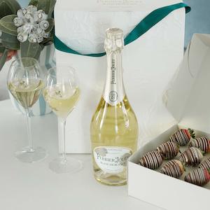 Specialised food: Perrier-Jouët Champagne, Flutes and Chocolate Strawberries