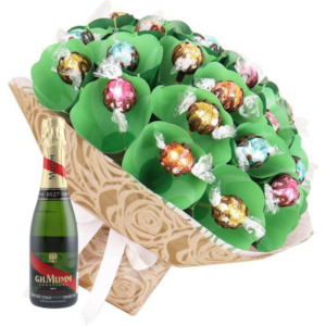 Lindt Chocolate Bouquet and Mini Mumm