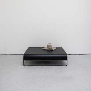 Dining Table: ERA Coffee Table / Large Med - Black + Leather