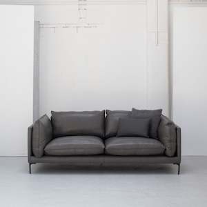 Sabine 2.5 Seater Sofa - Steel/Leather